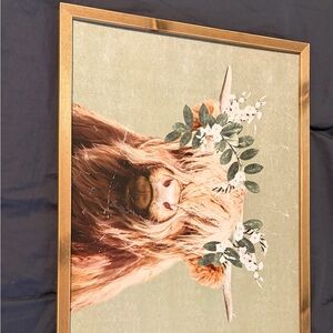 Highland Cow Floral Wall Art